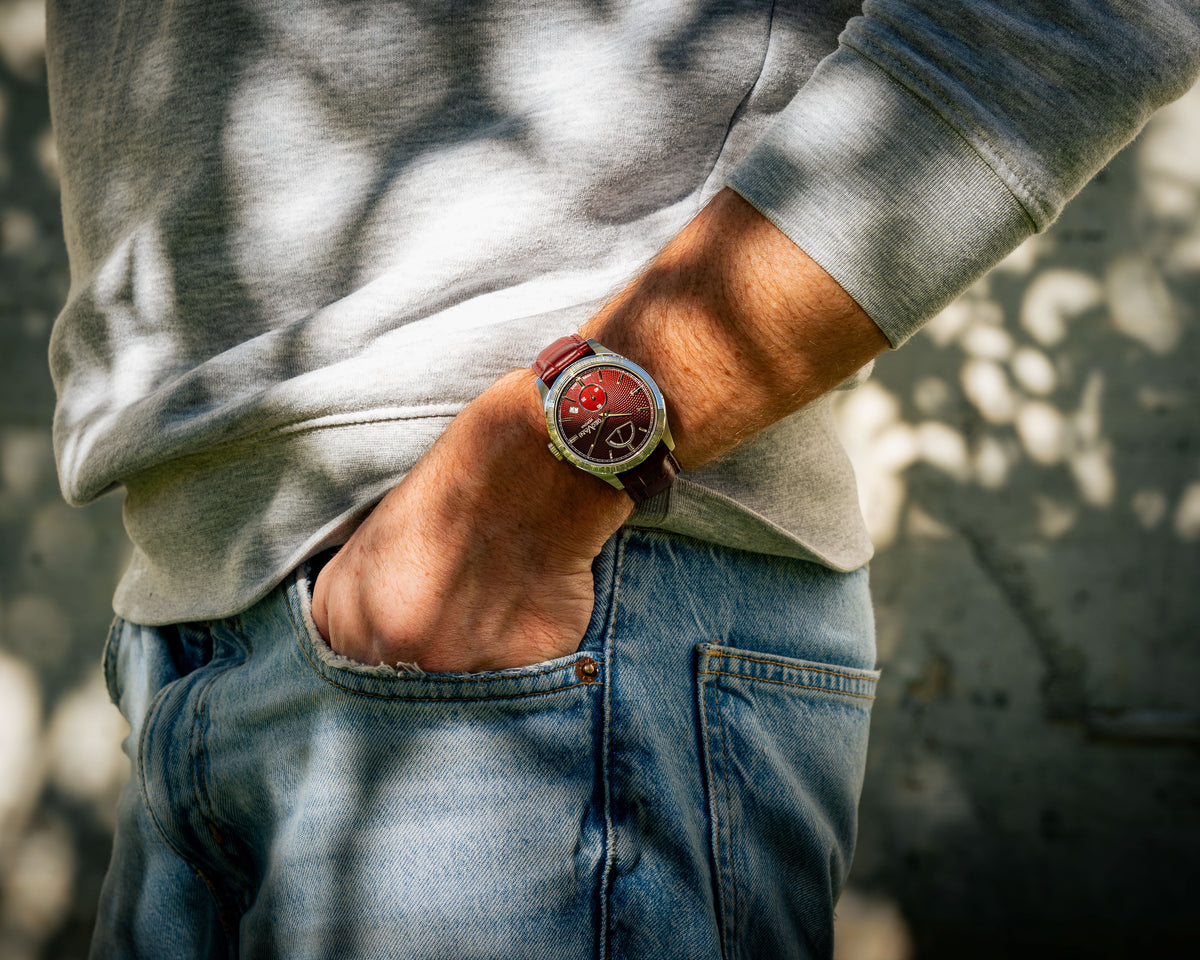 GEOVANI VERONA – Montre automatique avec bracelet en cuir véritable et réserve de marche
