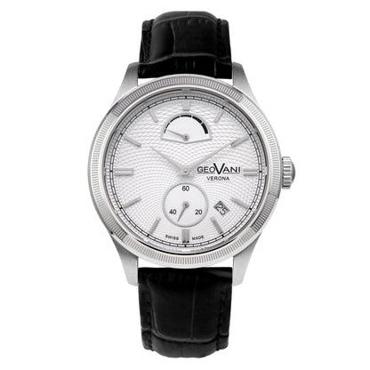 GEOVANI VERONA – Montre automatique avec bracelet en cuir véritable et réserve de marche