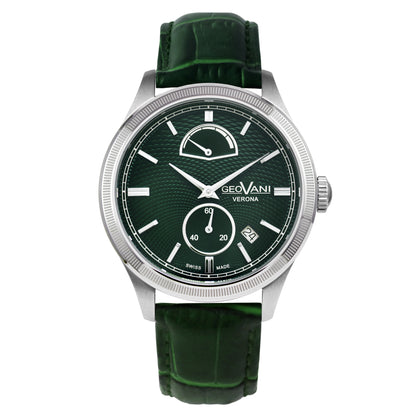 GEOVANI VERONA – Montre automatique avec bracelet en cuir véritable et réserve de marche