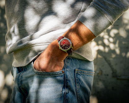 GEOVANI VERONA – Montre automatique avec bracelet en cuir véritable et réserve de marche
