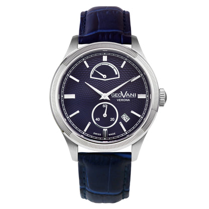 GEOVANI VERONA – Montre automatique avec bracelet en cuir véritable et réserve de marche