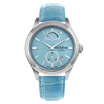 GEOVANI VERONA – Montre automatique avec bracelet en cuir véritable et réserve de marche