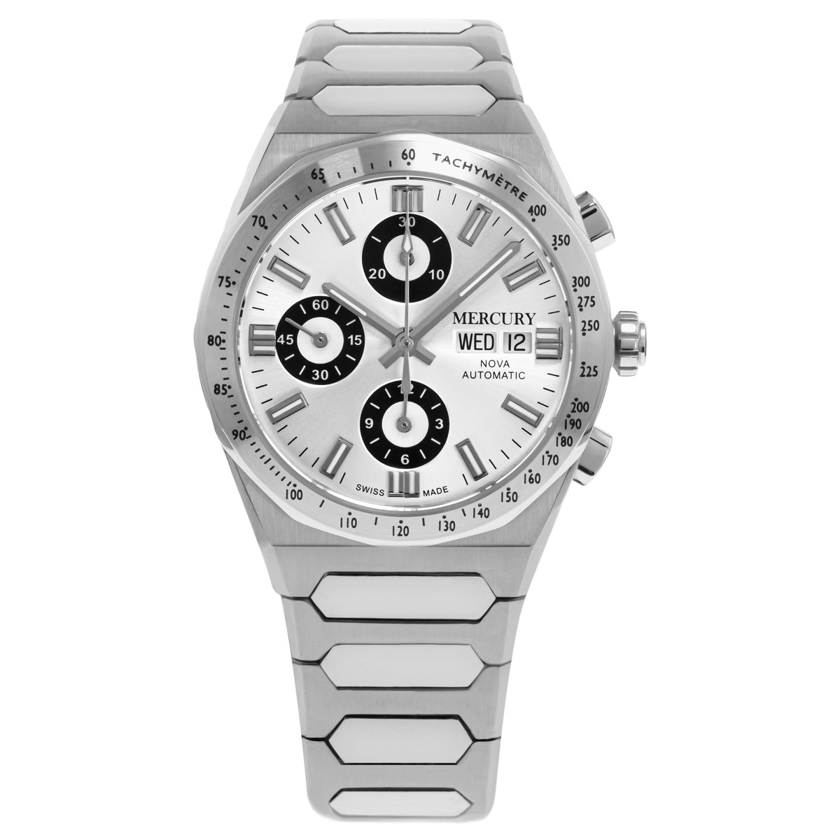 MERCURY NOVA – Montre chronographe automatique pour homme avec bracelet en acier inoxydable